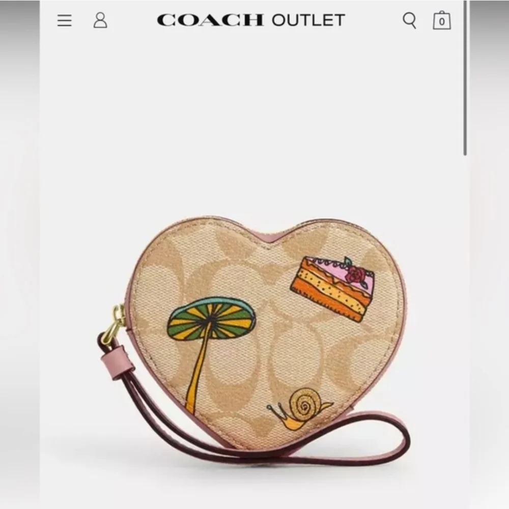💛▪️Coach ▪️CU405 Coach X Observed By Us Heart Coin Case In Signature Canvas
